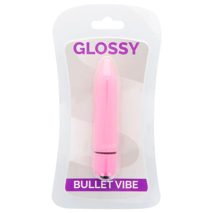Close-up of the GLOSSY Vibrador Mini Fino Deep Rose showing its compact design and material.
