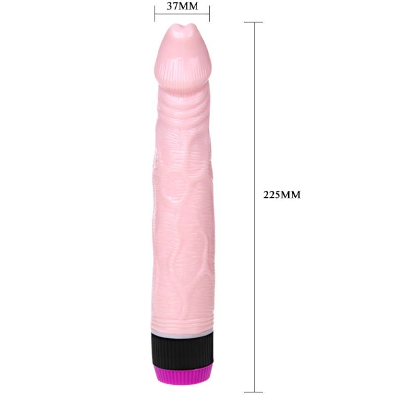Close-up of the BAILE Vibrador Realístico Adour Club 22.5 cm, showing its realistic details and soft texture.