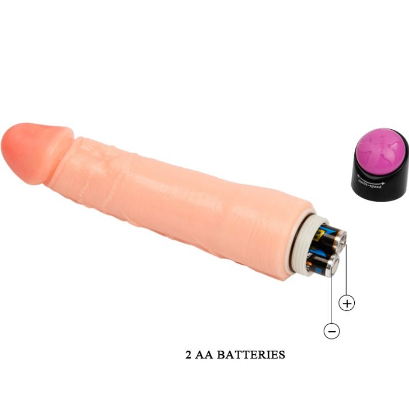 BAILE Vibrador Realista Flexível 25 cm para estimulação G-spot e próstata.