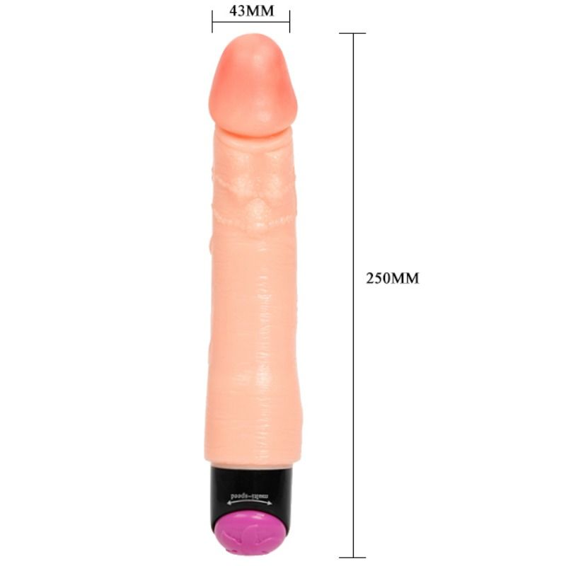 BAILE Vibrador Realista Flexível 25 cm para estimulação G-spot e próstata.