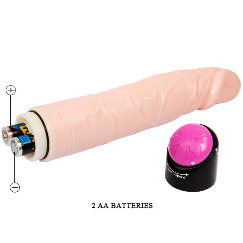 BAILE Vibrador Realista com Rotação e Vibração 24 cm, para prazer versátil