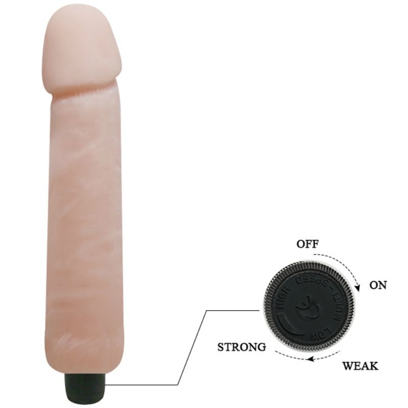 Close-up of the BAILE Vibrador Dildo Love Companion Realista 25 cm, highlighting its texture and design.