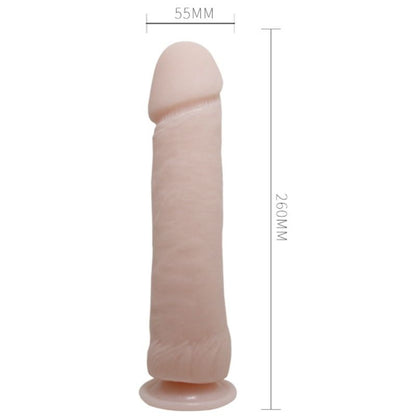 Close-up of the BAILE Vibrador Realista 26cm with Remote Control showing its realistic texture and suction cup base.