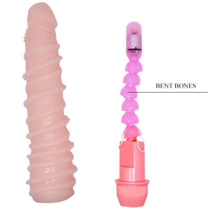 Vibrador Espiral Sensual Flexi Vibe BAILE 19.5cm realista com textura e múltiplas velocidades.