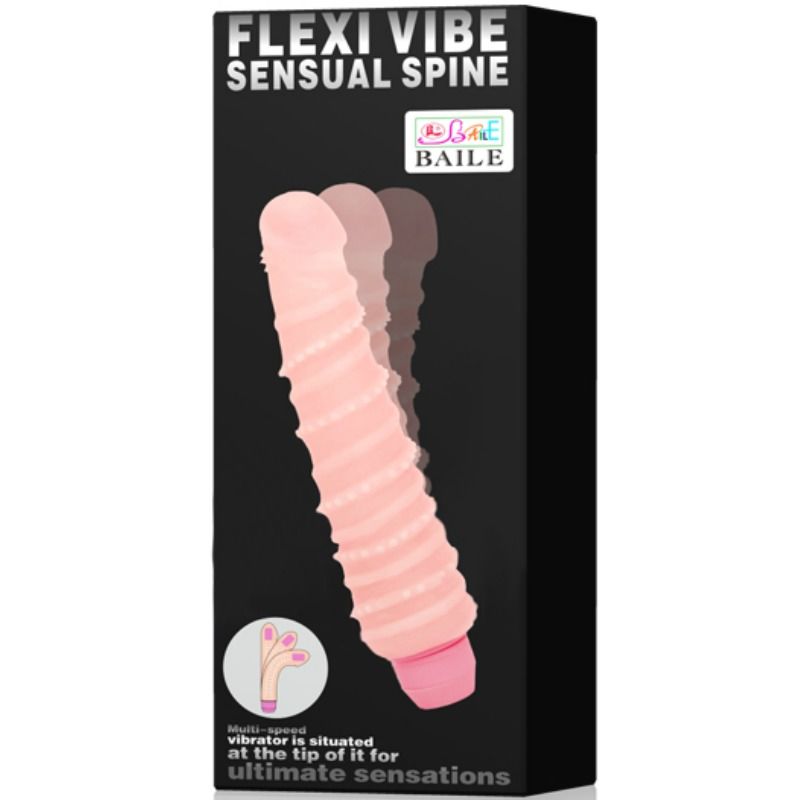 Vibrador Espiral Sensual Flexi Vibe BAILE 19.5cm realista com textura e múltiplas velocidades.