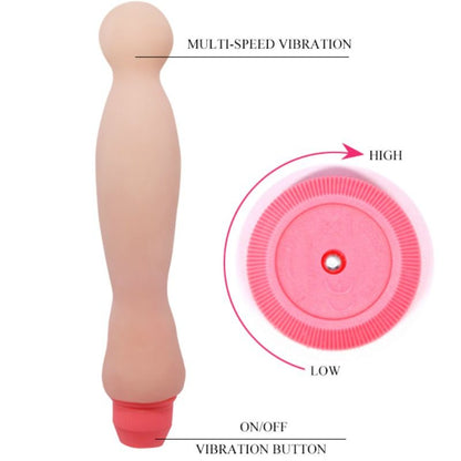 Close-up of the BAILE Vibrador de Coluna Sensual Flexi Vibe 22 cm showing its flexible design and texture.