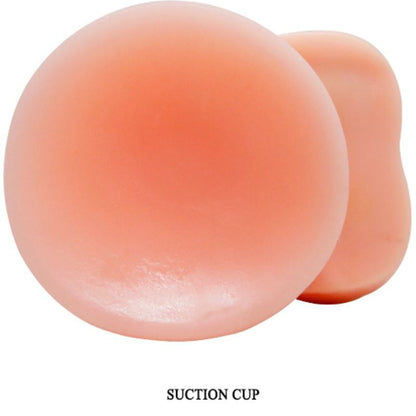 Vibrador Dildo Realista BAILE com vibração e rotação, mostrando detalhes da textura e ventosa.