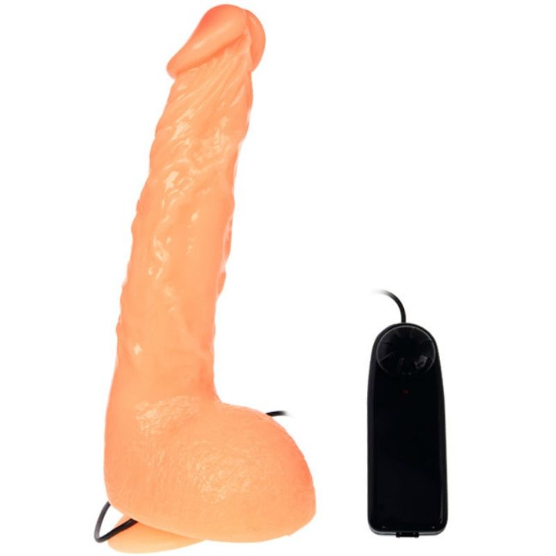 Detalhe do Dildo Vibratório Realista BAILE com ventosa, textura venosa e controlo remoto.