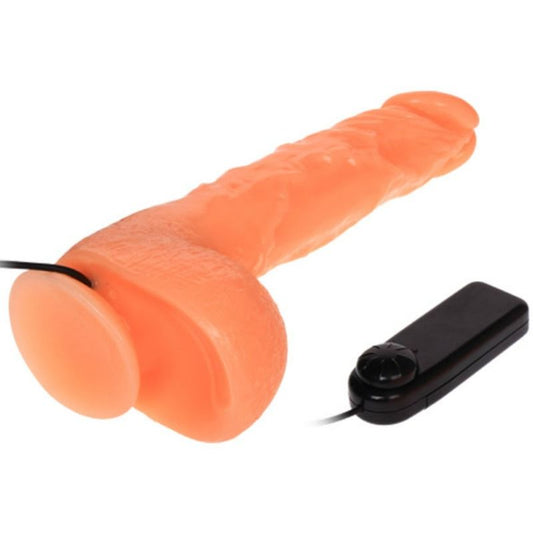 Detalhe do Dildo Vibratório Realista BAILE com ventosa, textura venosa e controlo remoto.