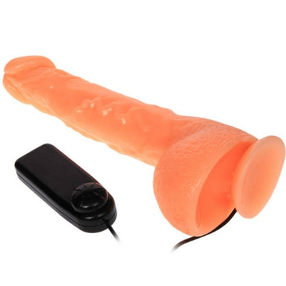 Detalhe do Dildo Vibratório Realista BAILE com ventosa, textura venosa e controlo remoto.
