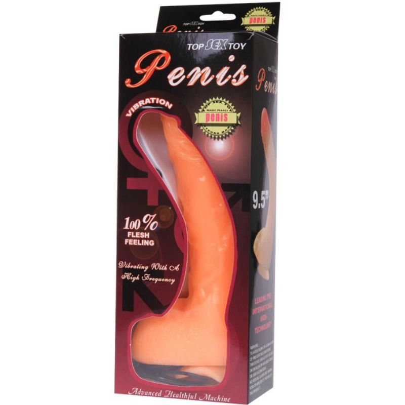 Detalhe do Dildo Vibratório Realista BAILE com ventosa, textura venosa e controlo remoto.