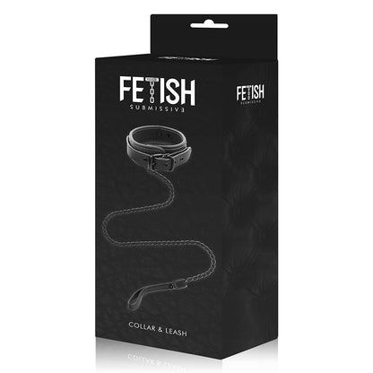 Close-up do Colar de Corrente Fetish Submissive com Forro de Neoprene e detalhe do anel.