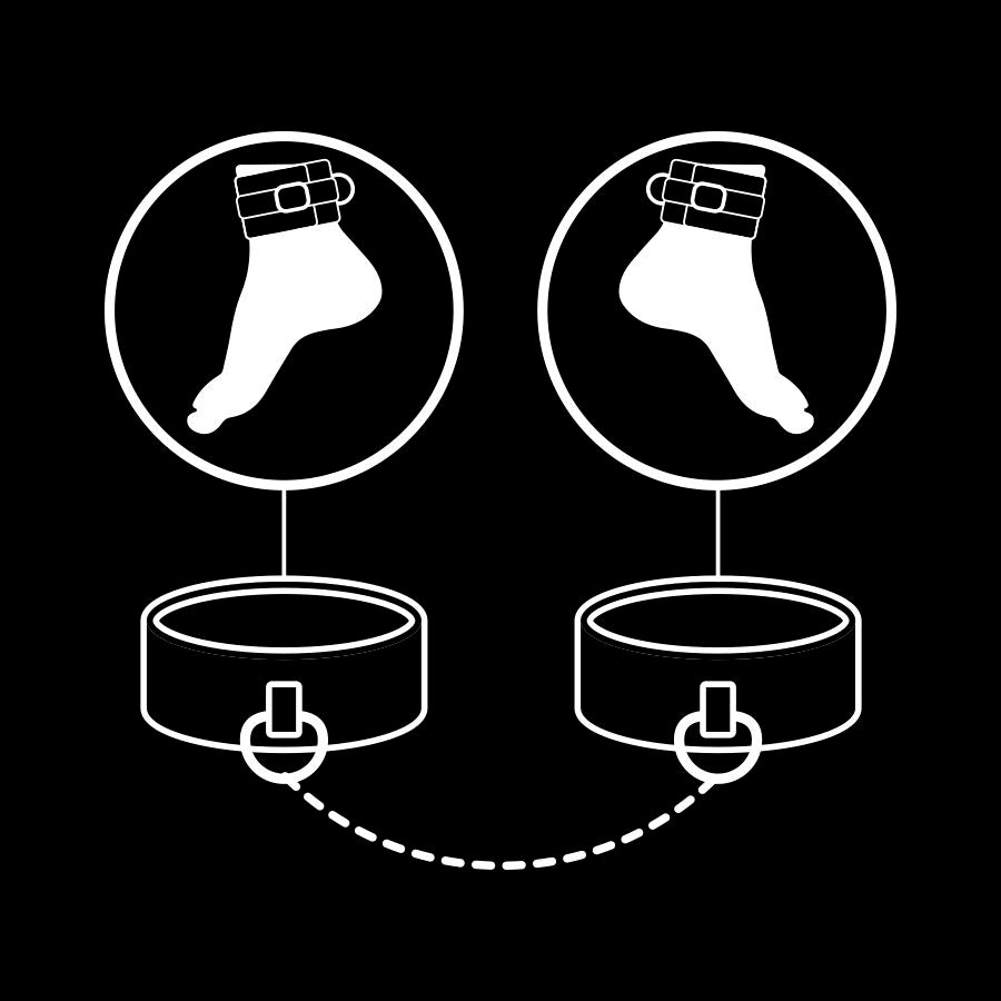 Punhos de tornozelo FETISH SUBMISSIVE em couro vegano com forro de neoprene para jogos BDSM