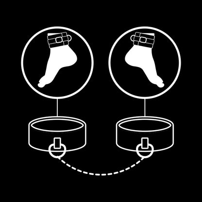 Punhos de tornozelo FETISH SUBMISSIVE em couro vegano com forro de neoprene para jogos BDSM