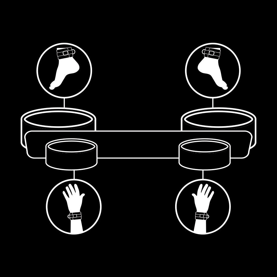 Barra de Espalhamento de Bondage FETISH SUBMISSIVE com forro de neoprene ajustável