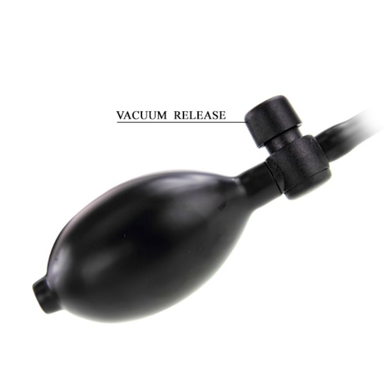 BAILE Dildo Vibrante Inflável Realista com ventosa e controle remoto, exibindo textura e design ergonômico.