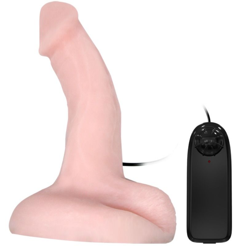 Close-up do Vibrador Realista BAILE Veiado com Ventosa, mostrando sua textura e formato.