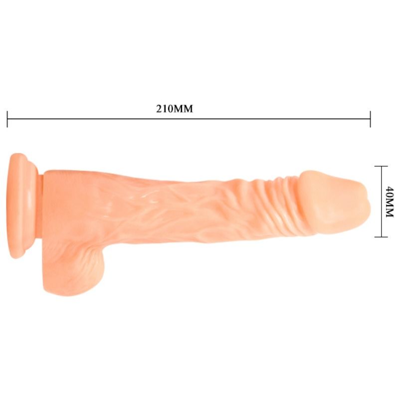 Detalhe do BAILE Dildo Realista Vibratório Formato Galo com sua textura e ventosa.