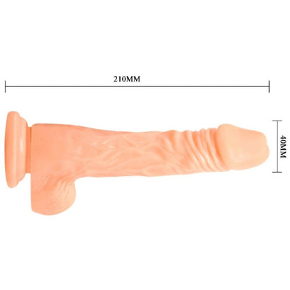 Detalhe do BAILE Dildo Realista Vibratório Formato Galo com sua textura e ventosa.
