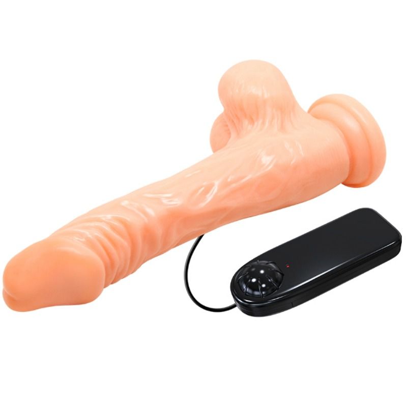 Detalhe do BAILE Dildo Realista Vibratório Formato Galo com sua textura e ventosa.