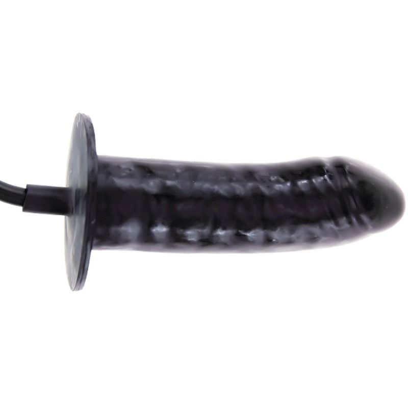 Pênis Inflável Vibrador Baile Bigger Joy 16cm, detalhe da textura e bomba de ar.
