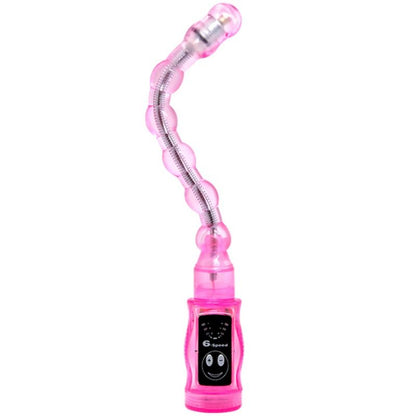 BAILE Estimulador Anal Triplo Flexível com 6 Velocidades Rosa, mostrando seu design ergonômico e material macio.