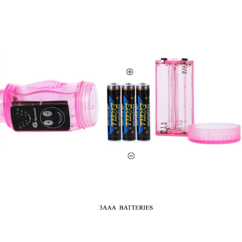BAILE Estimulador Anal Triplo Flexível com 6 Velocidades Rosa, mostrando seu design ergonômico e material macio.