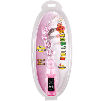 BAILE Estimulador Anal Triplo Flexível com 6 Velocidades Rosa, mostrando seu design ergonômico e material macio.