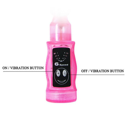 BAILE Estimulador Anal Triplo Flexível com 6 Velocidades Rosa, mostrando seu design ergonômico e material macio.