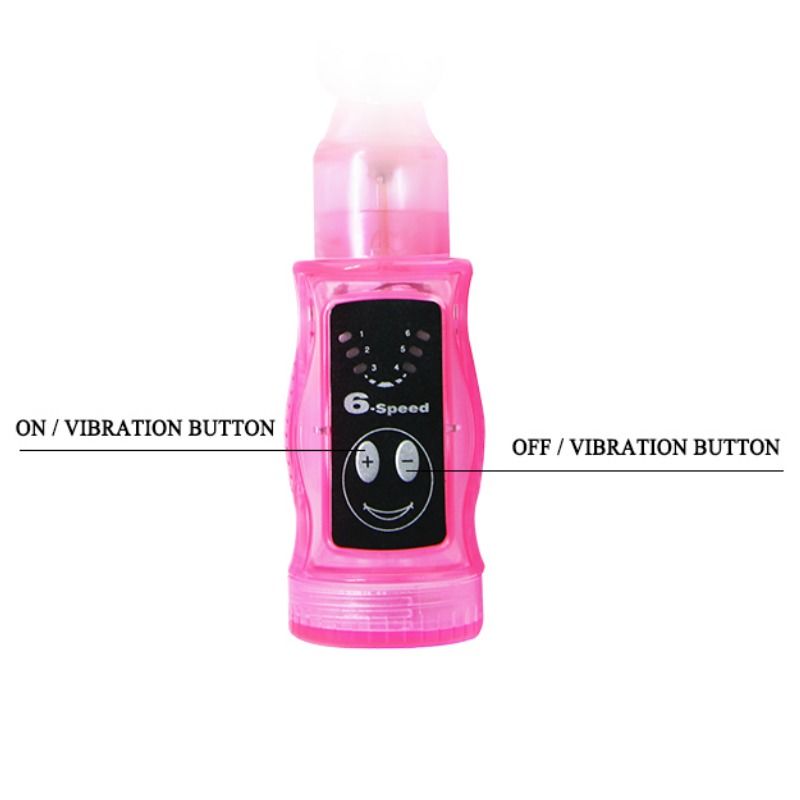 BAILE Estimulador Anal Triplo Flexível com 6 Velocidades Rosa, mostrando seu design ergonômico e material macio.
