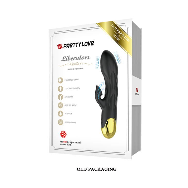 Close-up do PRETTY LOVE Vibrador e Estimulador de Sucção Smart Naughty Play mostrando seu design elegante e textura de silicone.