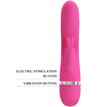 Vibrador Coelho PRETTY LOVE Ingram com eletrochoque e 7 funções de vibração, feito de silicone macio.