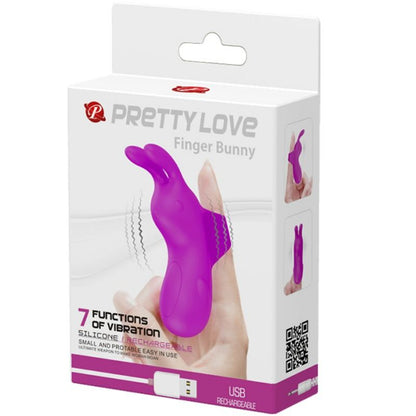 Vibrador Dedal PRETTY LOVE Smart Recarregável com estimulador de coelho de silicone