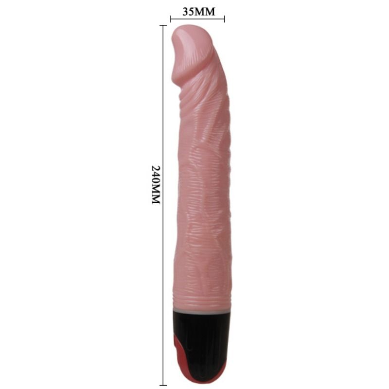 Vibrador BAILE Realista Multivelocidade com textura venosa e cor natural para estimulação íntima.