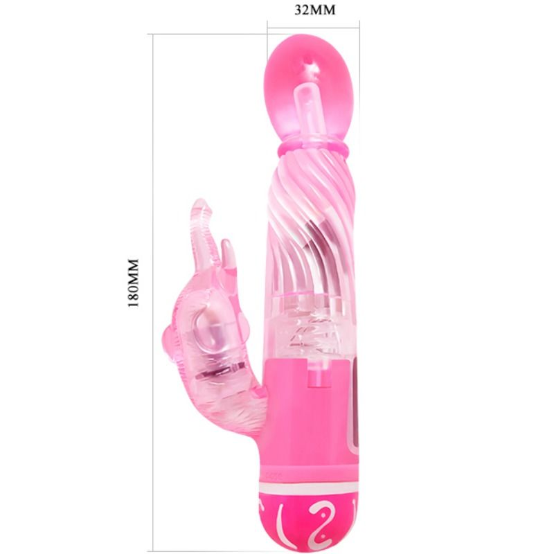 Vibrador BAILE Multivelocidade com Estimulador de Coelho Rosa