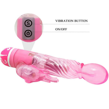 Vibrador BAILE Multivelocidade com Estimulador de Coelho Rosa