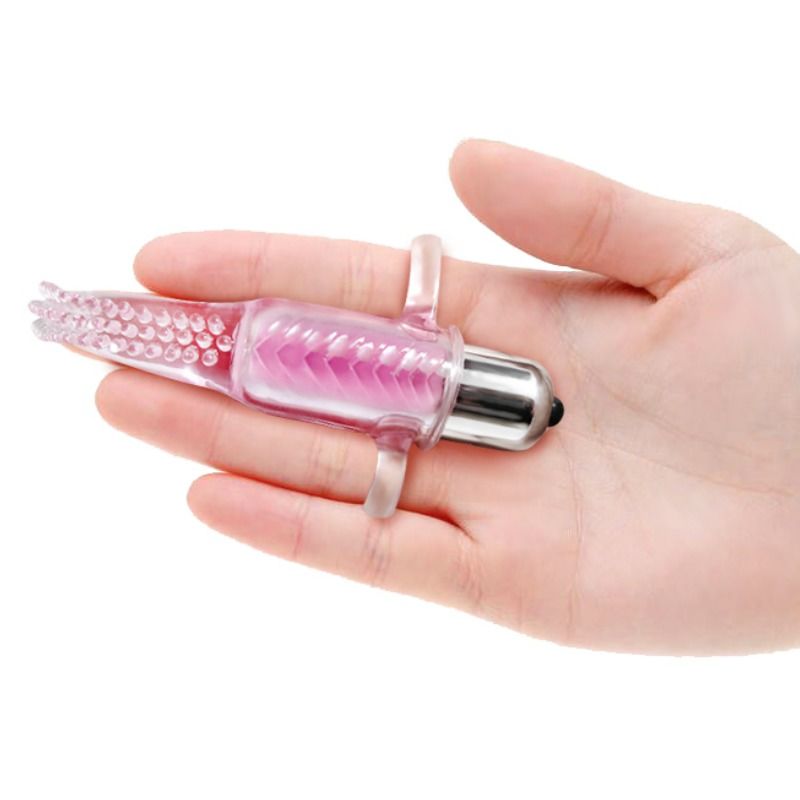 Close-up do BAILE Estimulador Vibro Dedal, mostrando seu design compacto e textura.