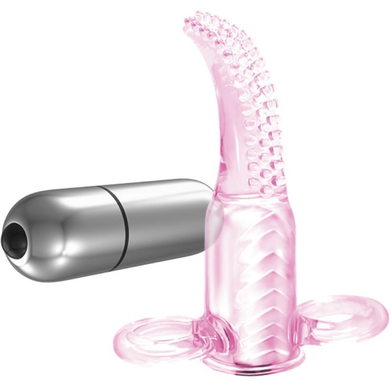 Close-up do BAILE Estimulador Vibro Dedal, mostrando seu design compacto e textura.