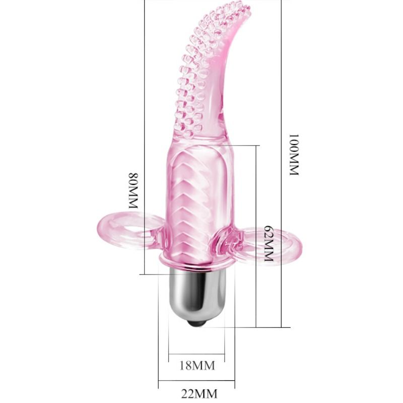 Close-up do BAILE Estimulador Vibro Dedal, mostrando seu design compacto e textura.