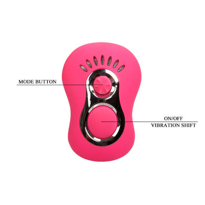 Detalhe do BAILE Vibrador Borboleta Tripla Estimulação com Controle Remoto, mostrando seu design flexível e tiras ajustáveis.
