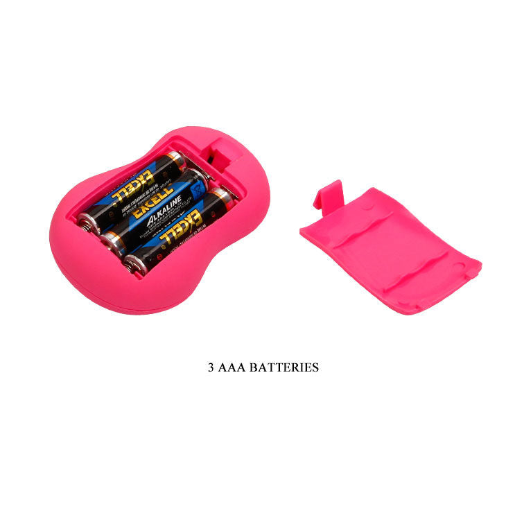 Detalhe do BAILE Vibrador Borboleta Tripla Estimulação com Controle Remoto, mostrando seu design flexível e tiras ajustáveis.