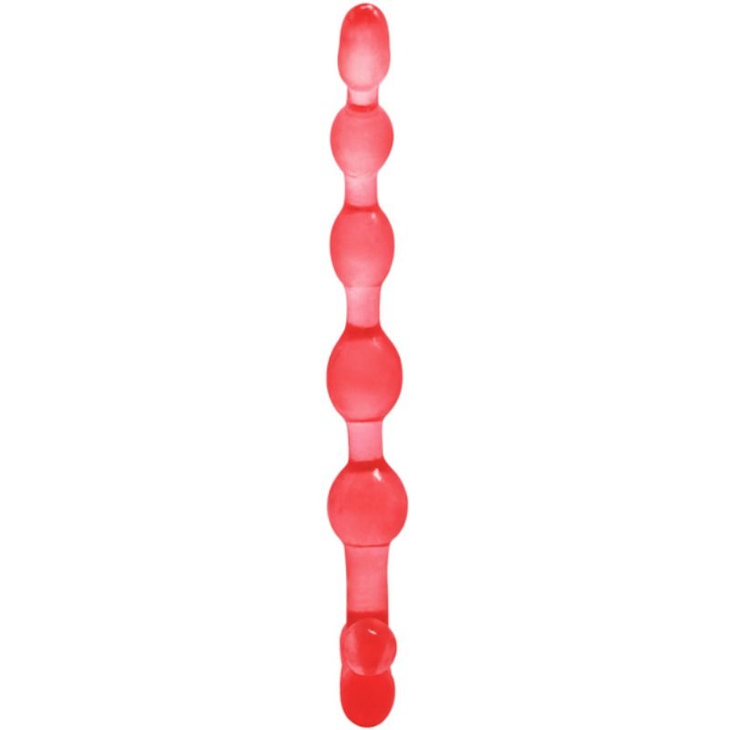 Close-up das Bolas Anais BAILE Bendy Twist Vermelhas, mostrando o material flexível e o design nodulado.