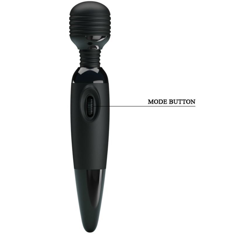 Detalhe do Massageador Wand BAILE com cabeça intercambiável, mostrando o design ergonómico e material de silicone.