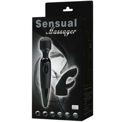 Detalhe do Massageador Wand BAILE com cabeça intercambiável, mostrando o design ergonómico e material de silicone.