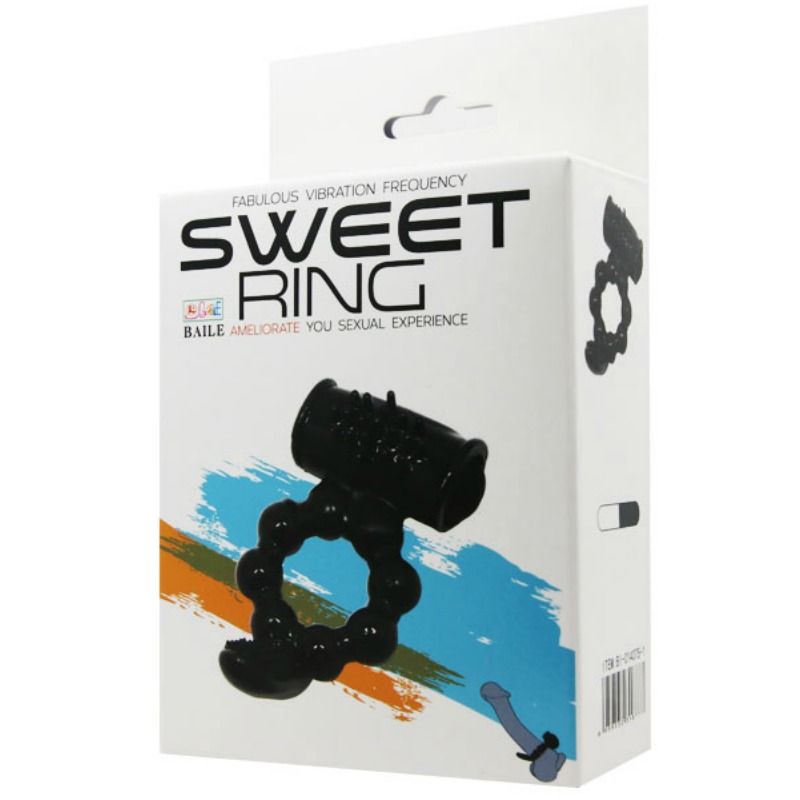 Anel vibratório BAILE Sweet Ring com estimulador duplo para casais