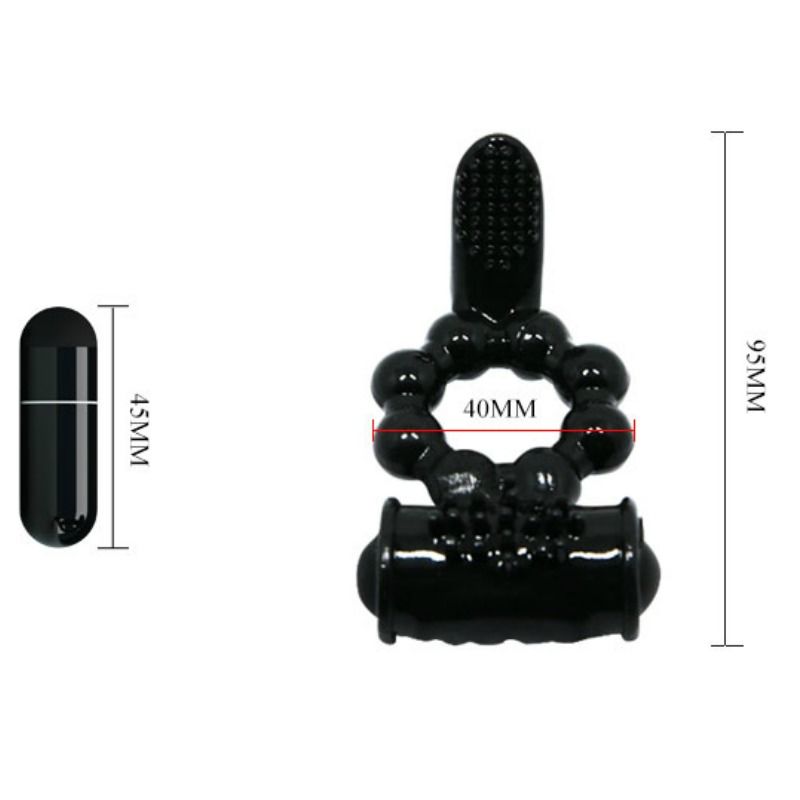 Anel vibratório BAILE Sweet Ring com estimulador duplo para casais