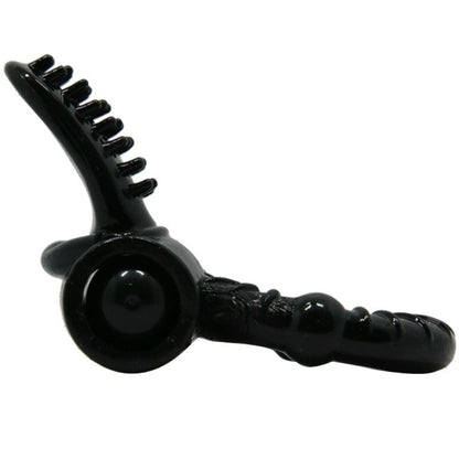 Anel vibrante BAILE Sweet Ring com coelho texturado para estimulação clitoriana e peniana, em silicone preto.