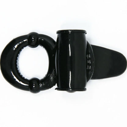 Anel vibrante BAILE Sweet Ring com coelho texturado para estimulação clitoriana e peniana, em silicone preto.