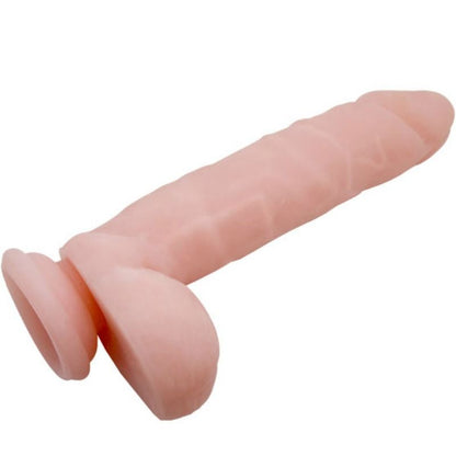 Close-up do Vibrador Realista BAILE, mostrando a textura de pele e a ventosa.