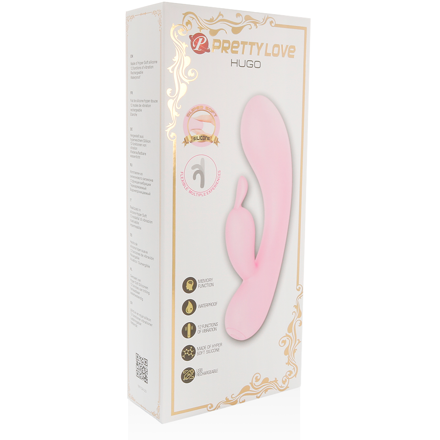 Close-up do Vibrador PRETTY LOVE Hugo Coelho com Orelhas, mostrando o design e material de silicone.